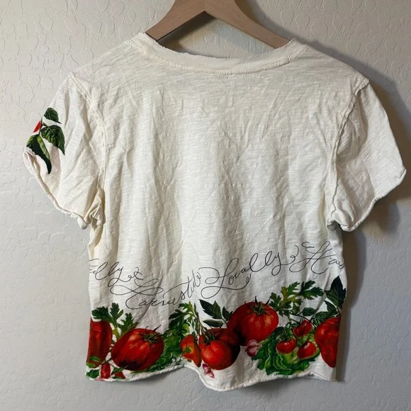 Maeve Anthropologie Tomato Grapic Boxy Tee Cotton XS - Picture 6 of 6